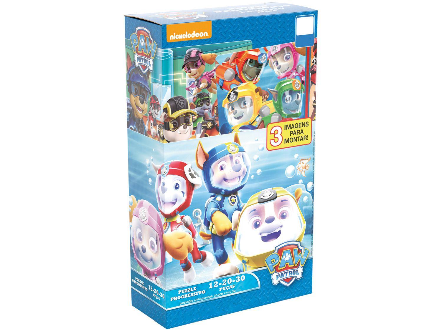 Quebra-cabeça 62 Peças Paw Patrol - Puzzle Progressivo Patrulha Canina Grow
