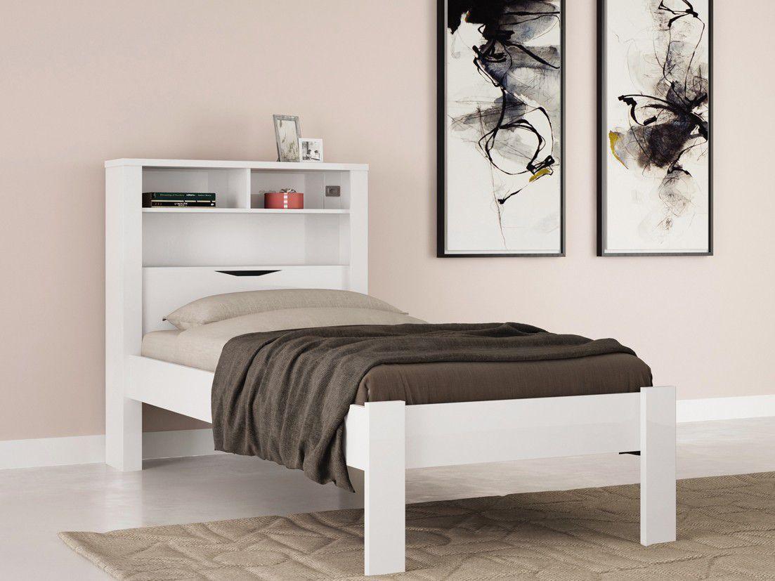 Cama Solteiro 88x188cm Baú Santos Andirá - Contemporânea Invicta