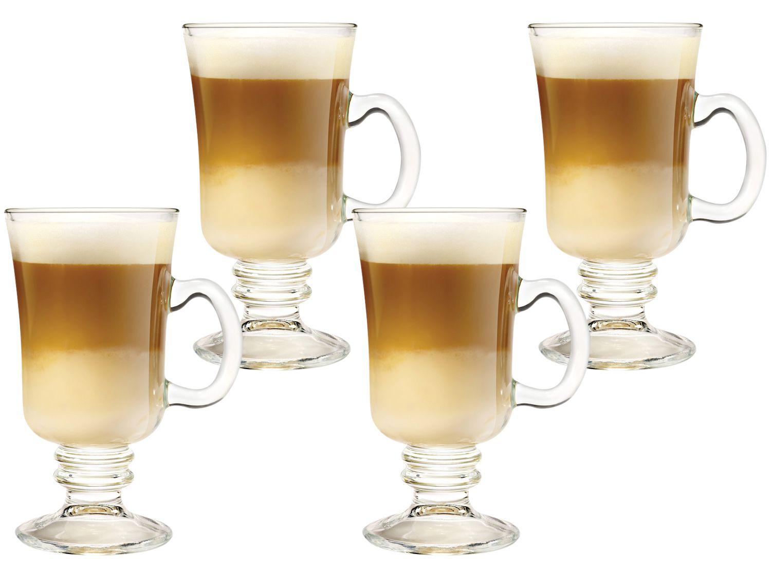 Caneca de Vidro de Café 240ml Crisa México - Bill 4 Peças