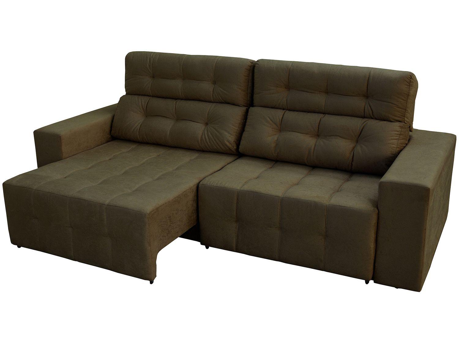 Sofá Retrátil Reclinável 4 Lugares - Suede Amassado Evidence Ambiente Móveis