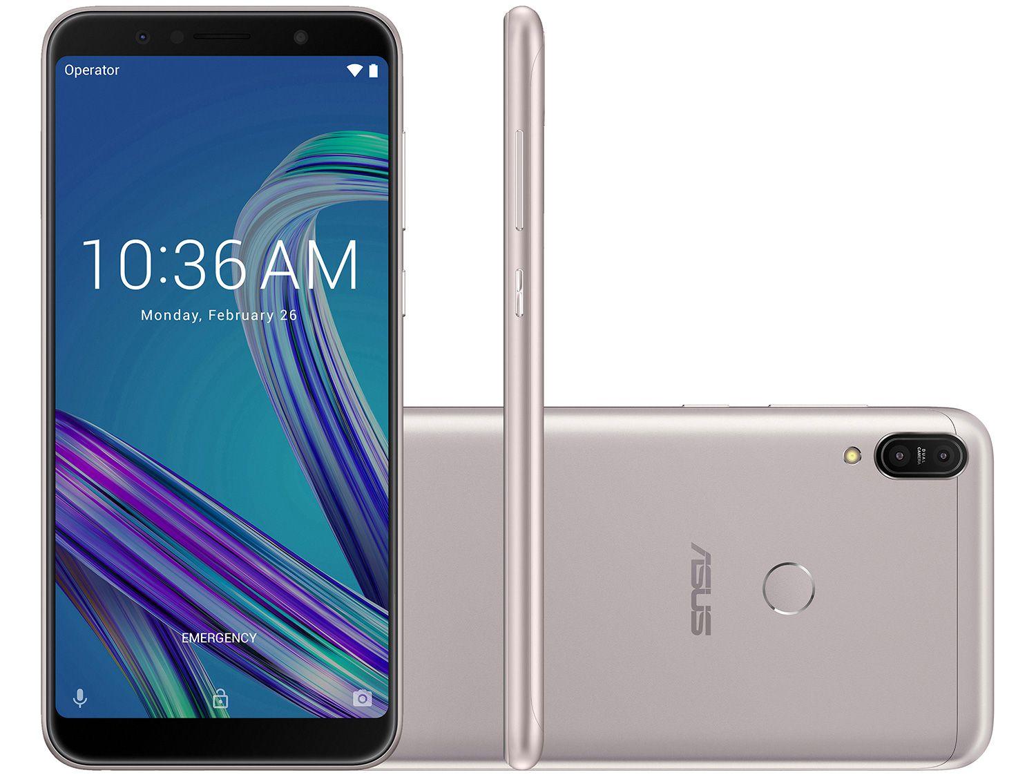 Smartphone Asus ZenFone Max Pro (M1) 32GB Prata 4G - 3GB RAM Tela 6" Câm. Dupla + Câm. Selfie 8MP