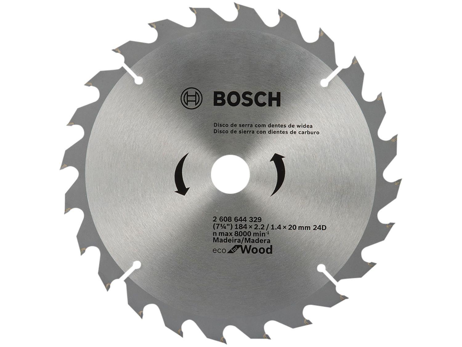 Disco de Serra Circular 7" 24 Dentes para Madeira - Bosch Eco For Wood