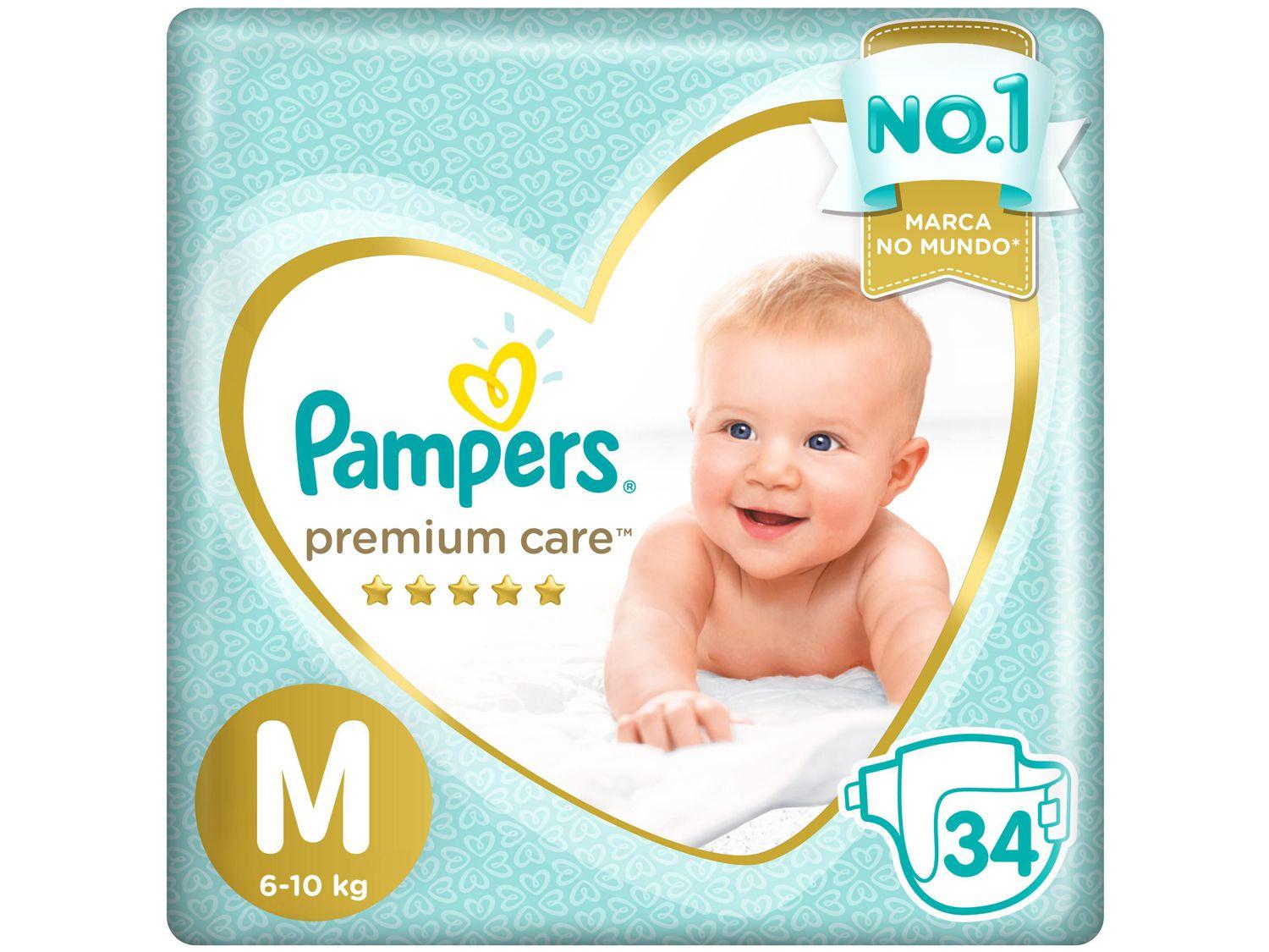 Fralda Pampers Premium Care M - 6 a 10kg 34 Unidades
