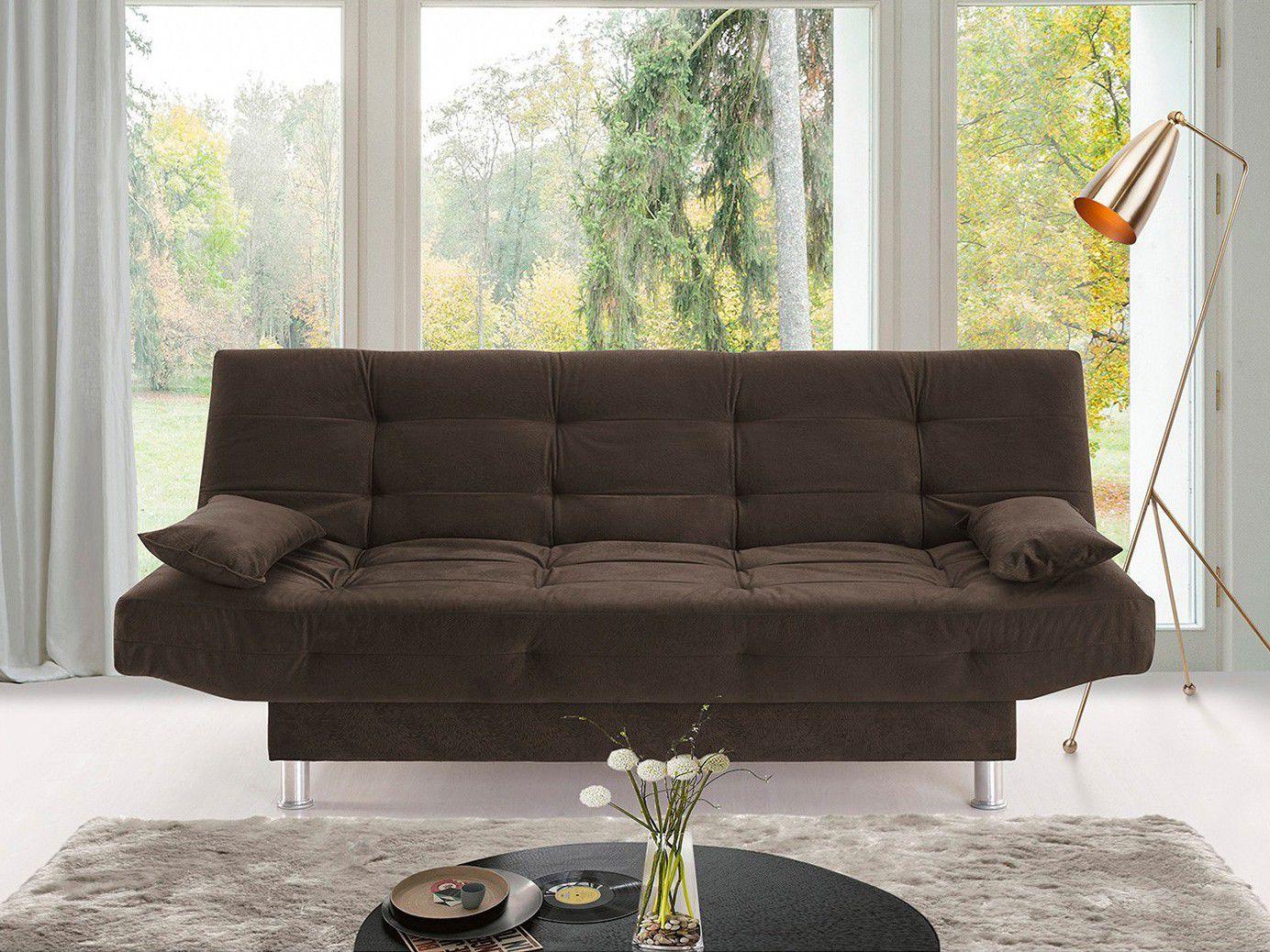 Sofá-Cama Casal 3 Lugares Animalle Reclinável - 2 Almofadas Viero Móveis Anne