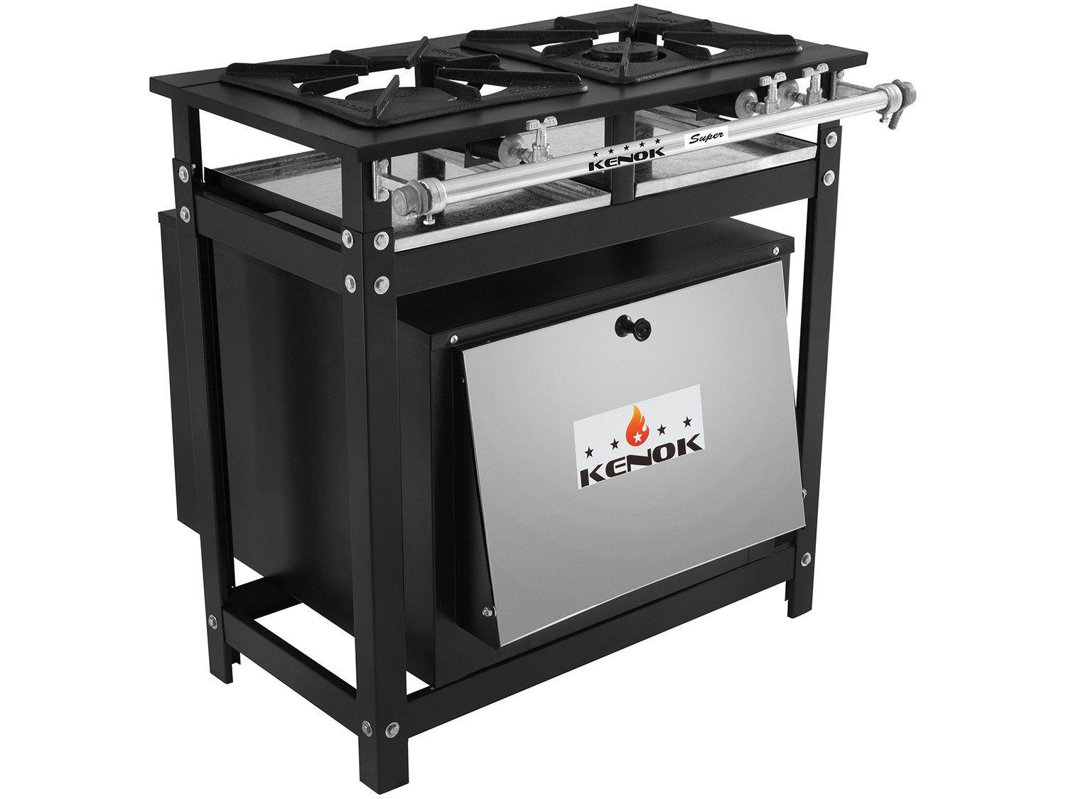 Fogão Industrial 2 Bocas com Forno Kenok - FCF2B-1204