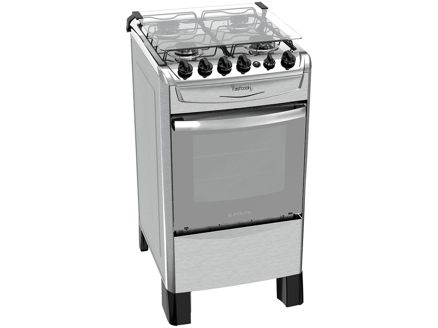Fogão 4 Bocas Atlas Acendimento Automático - Fastcook