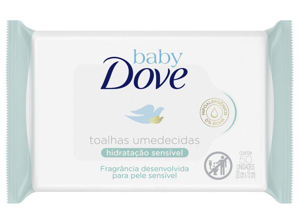 Lenços Umedecidos Baby Dove Hidratação Sensível - 50 Unidades