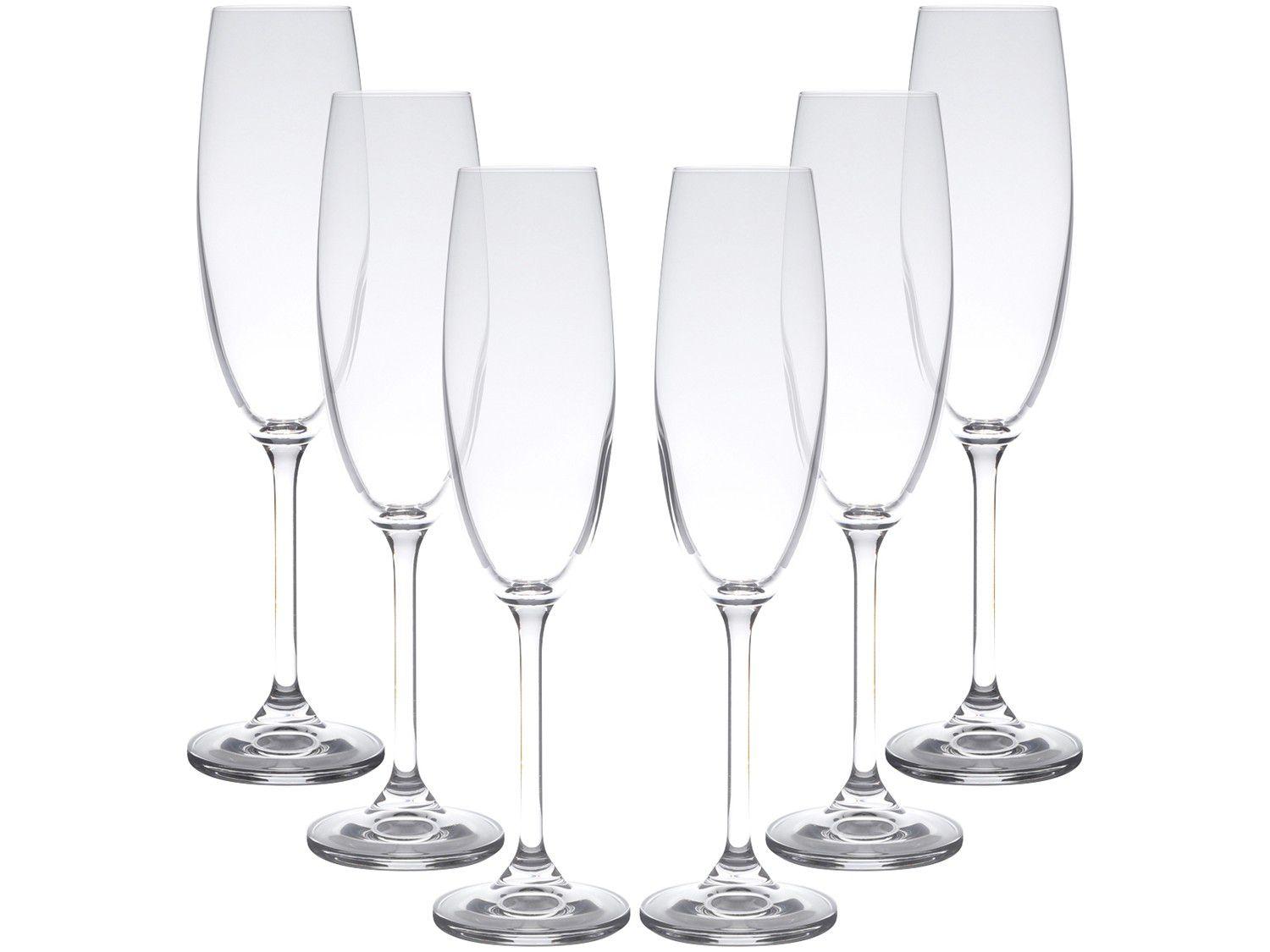 Jogo de Taças para Espumante Cristal 6 Peças - 220ml Bohemia Colibri Crystalite