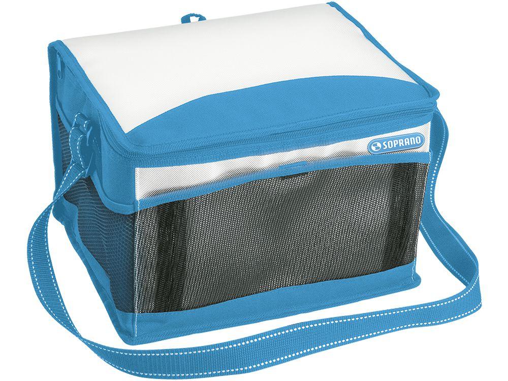 Bolsa Térmica Dobrável 20L Azul com Bolso Lateral - Soprano Tropical