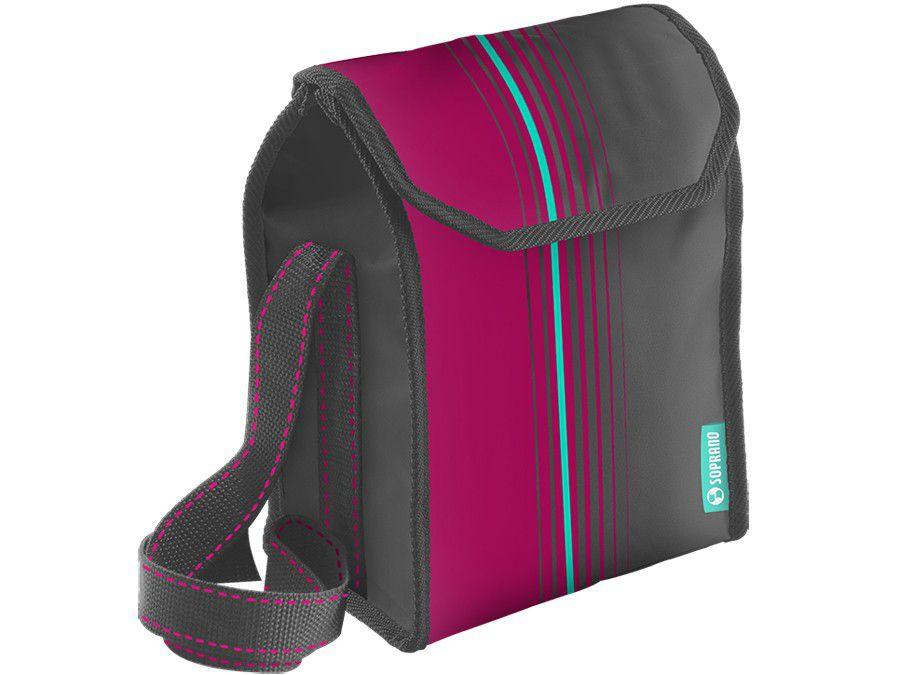 Bolsa Térmica Dobrável 6L Rosa e Preta Soprano - Lunch