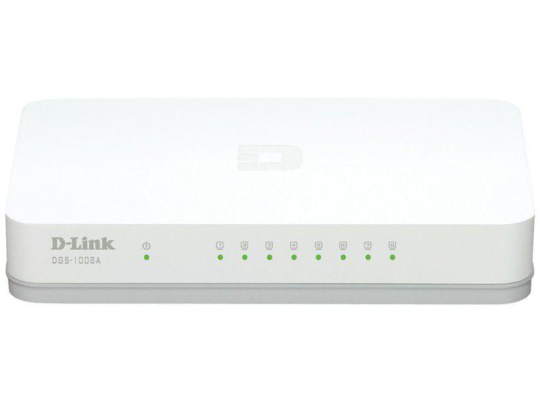 Switch 8 Portas 10/100/1000 Mbps Gigabit - DGS-1008A D-Link