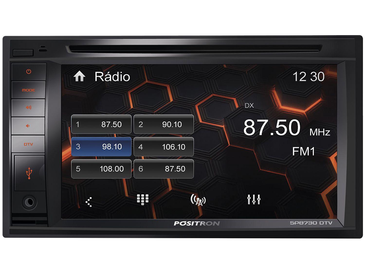Central Multimídia Pósitron SP8730DTV LCD 6,2" - TV Entrada para Câmera de Ré USB Bluetooth