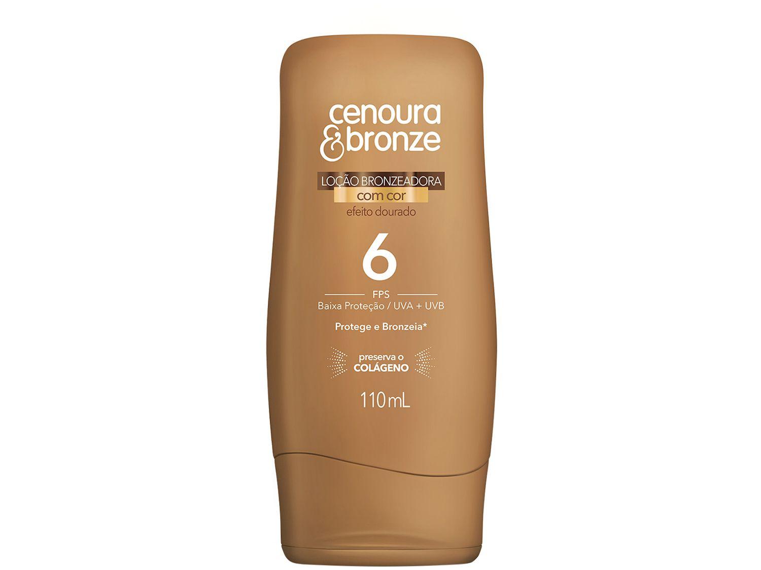 Loção Bronzeadora Cenoura & Bronze Efeito Dourado - FPS 6 110ml