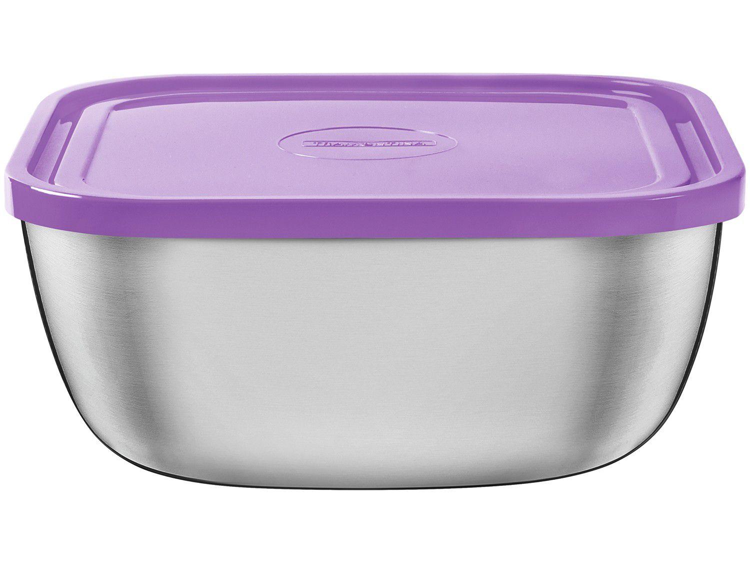 Pote de Inox Tramontina com Tampa Quadrado 1,5L - Freezinox
