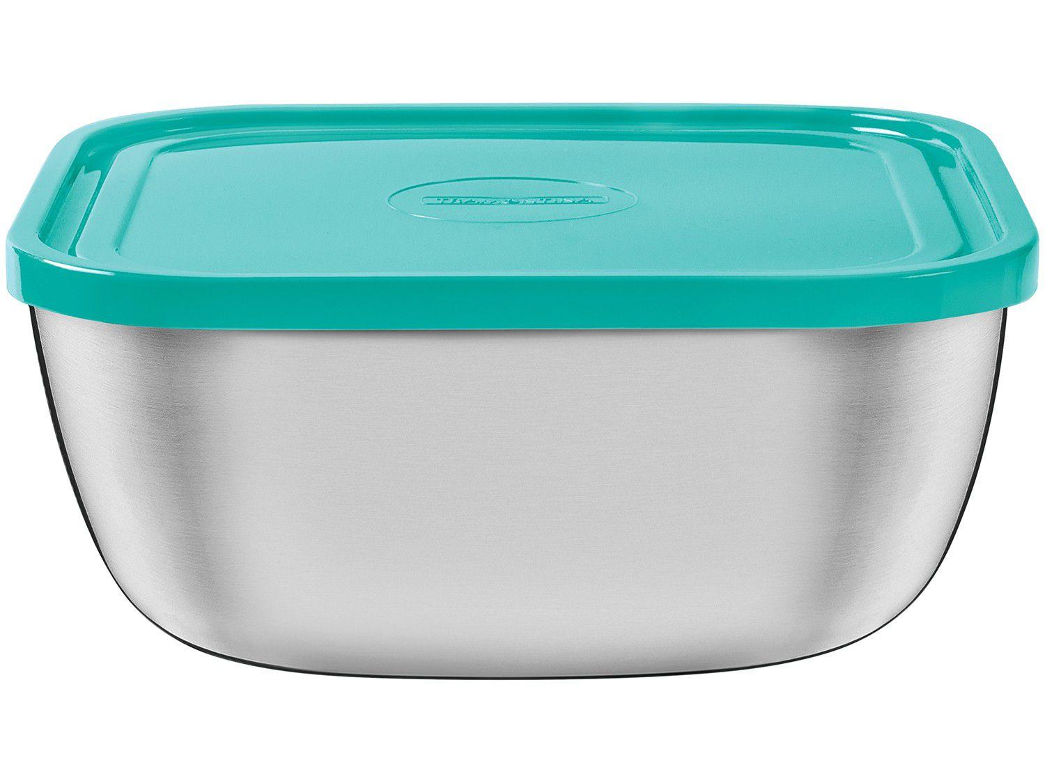 Pote de Inox Tramontina com Tampa Quadrado 2,4L - Freezinox