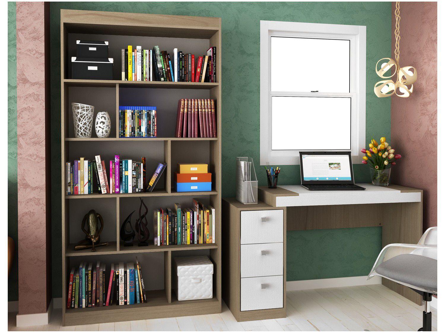 Conjunto Escritório Hecol Móveis - Home Office HO-2957 2 Peças