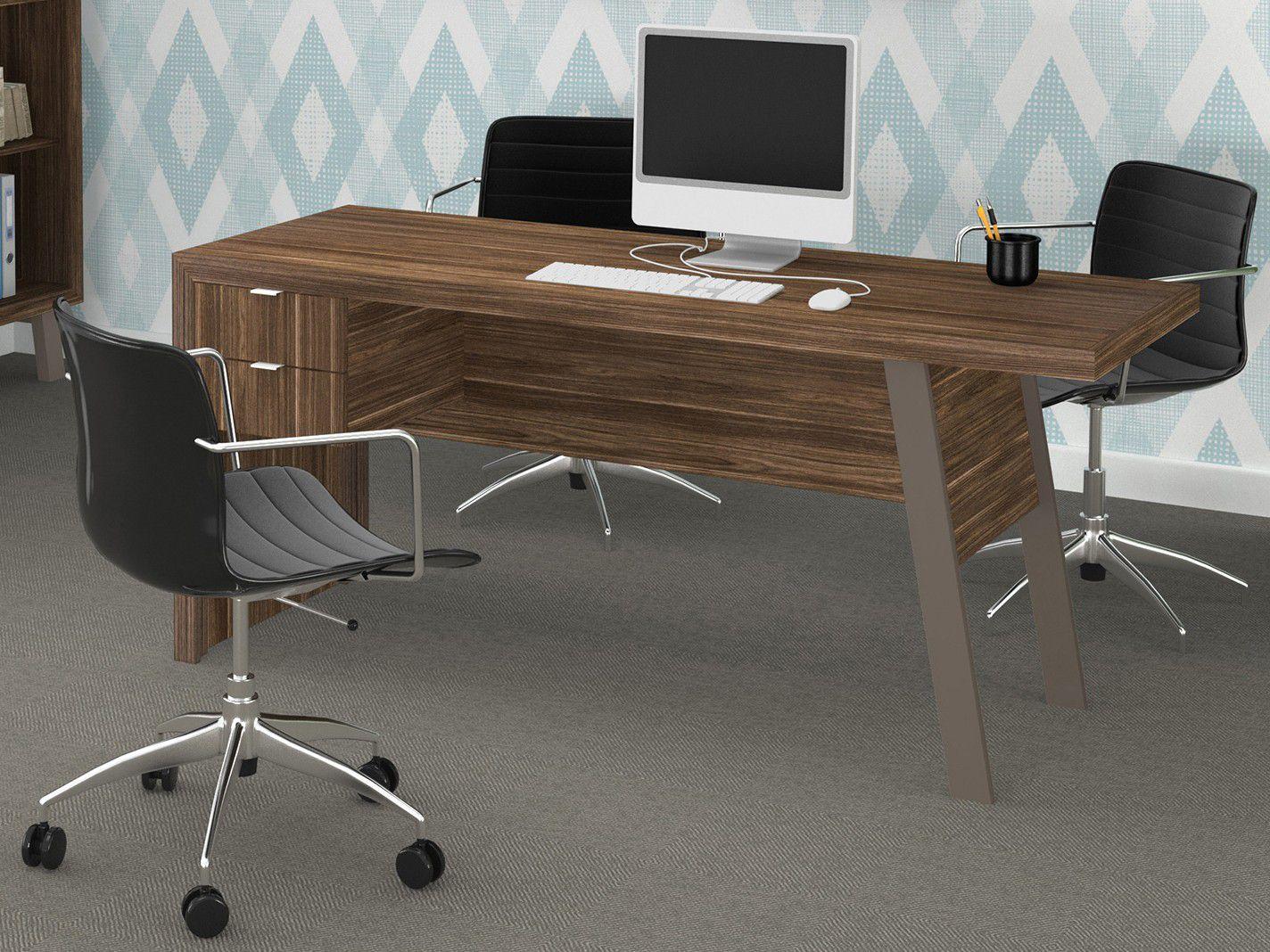 Mesa de Atendimento para Escritório 2 Gavetas - Tecno Mobili ME4122