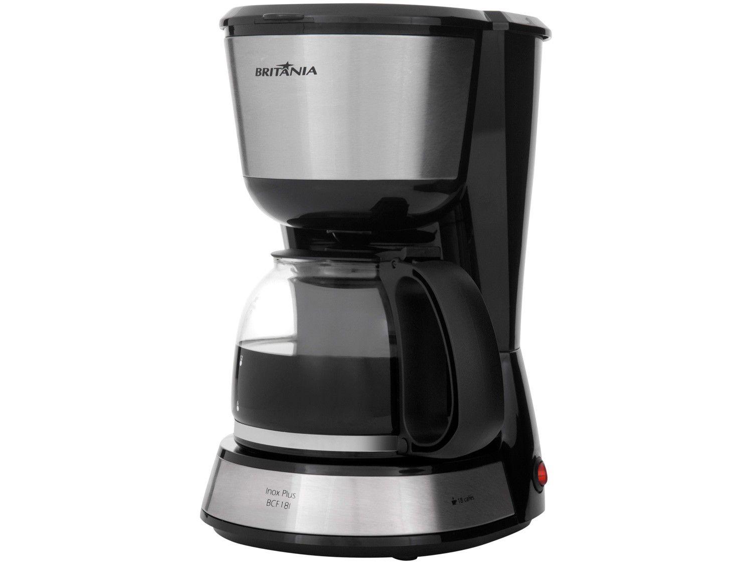 Cafeteira Elétrica Britânia Inox Plus BCF18I - Preto 18 Xícaras