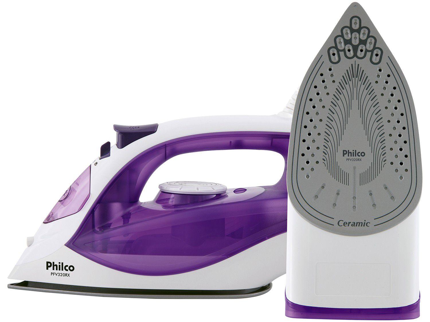 Ferro de Passar Roupa a Vapor e a Seco Philco - PFV320RX Branco e Roxo