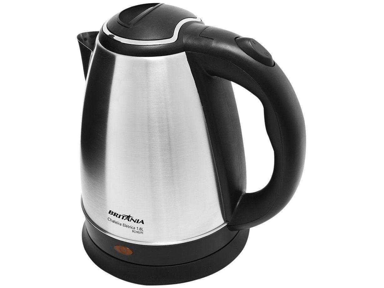 Chaleira Elétrica Britânia BCH02PI Prata e Preta - 1,8L Desligamento Automático