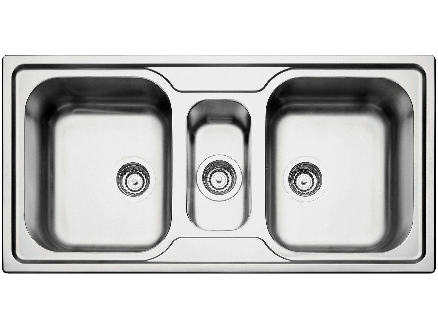Cuba Dupla e Auxiliar de Sobrepor para Cozinha - Tramontina Inox Retangular 100x50cm Prime Marea