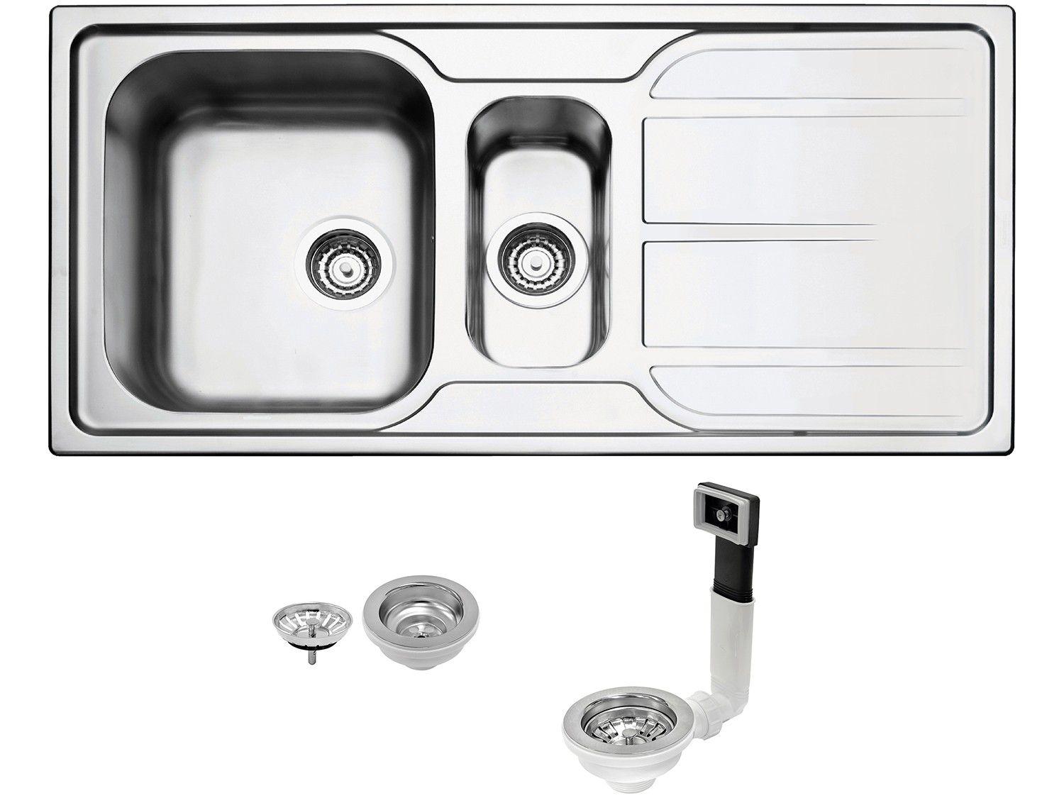Cuba Simples e Auxiliar de Sobrepor para Cozinha - Tramontina Inox Retangular 100x50cm Prime Marea
