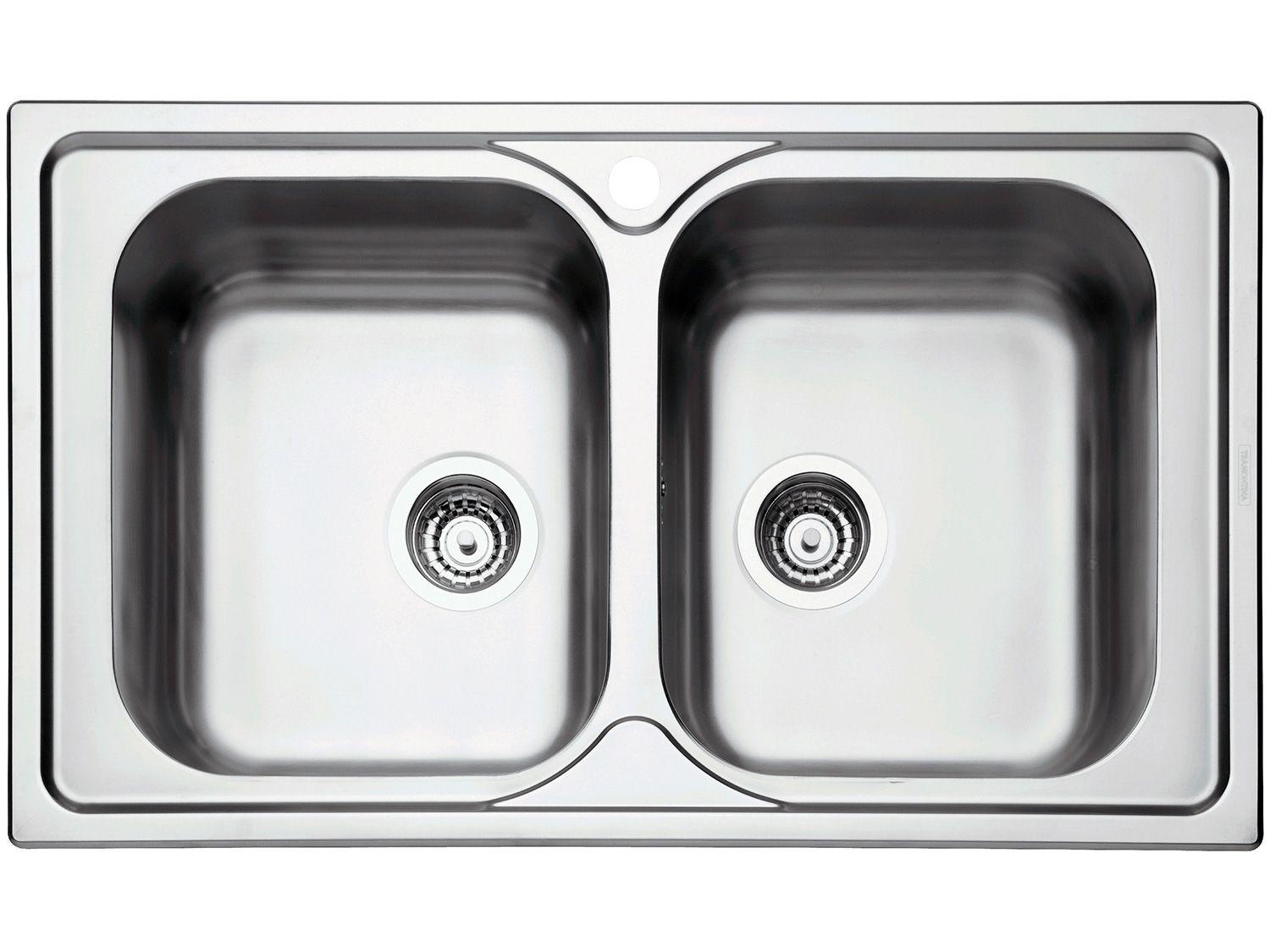 Cuba Dupla de Sobrepor para Cozinha Tramontina - Inox Retangular 86x50cm Prime Marea