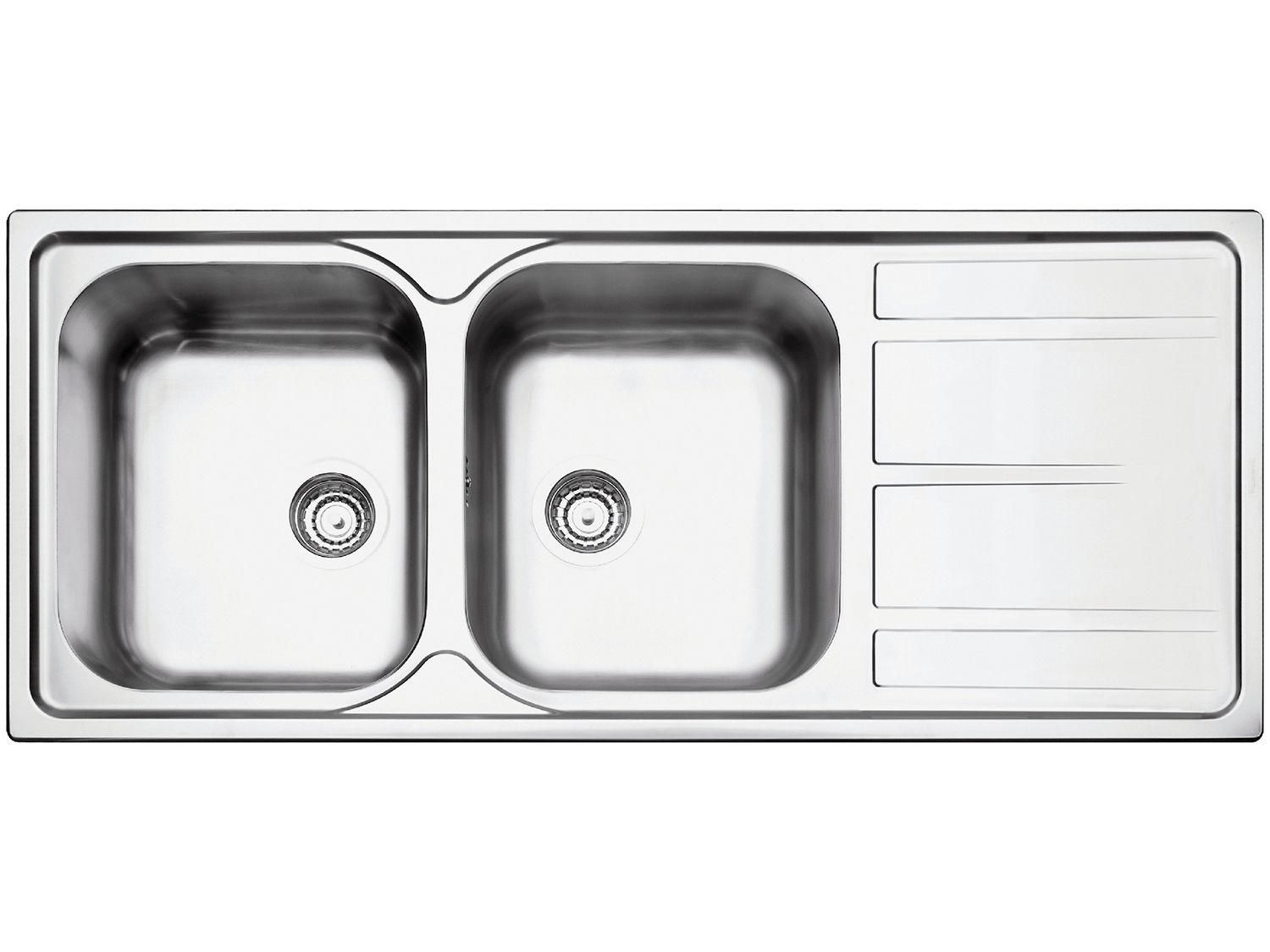 Cuba Dupla de Sobrepor para Cozinha Tramontina - Inox Retangular 116x50cm Prime Marea