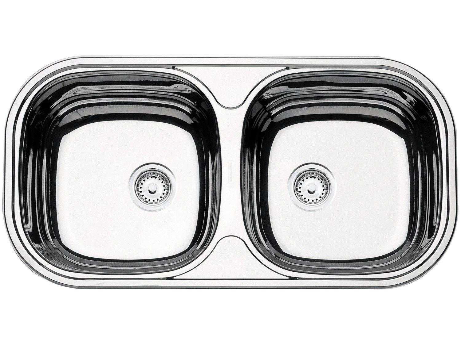Cuba Dupla de Sobrepor para Cozinha Tramontina - Inox Retangular 78x39,8cm Prime Isis