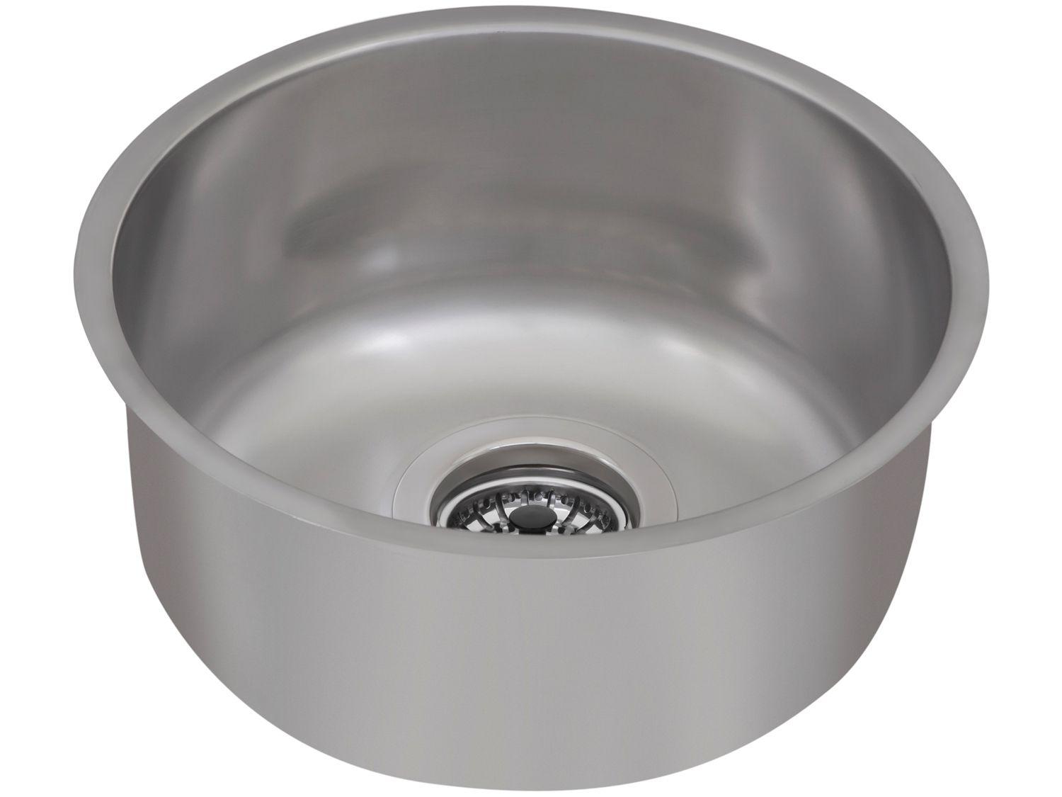 Cuba Simples de Embutir para Cozinha Tramontina - Inox Redonda 30x12cm Standard Luna