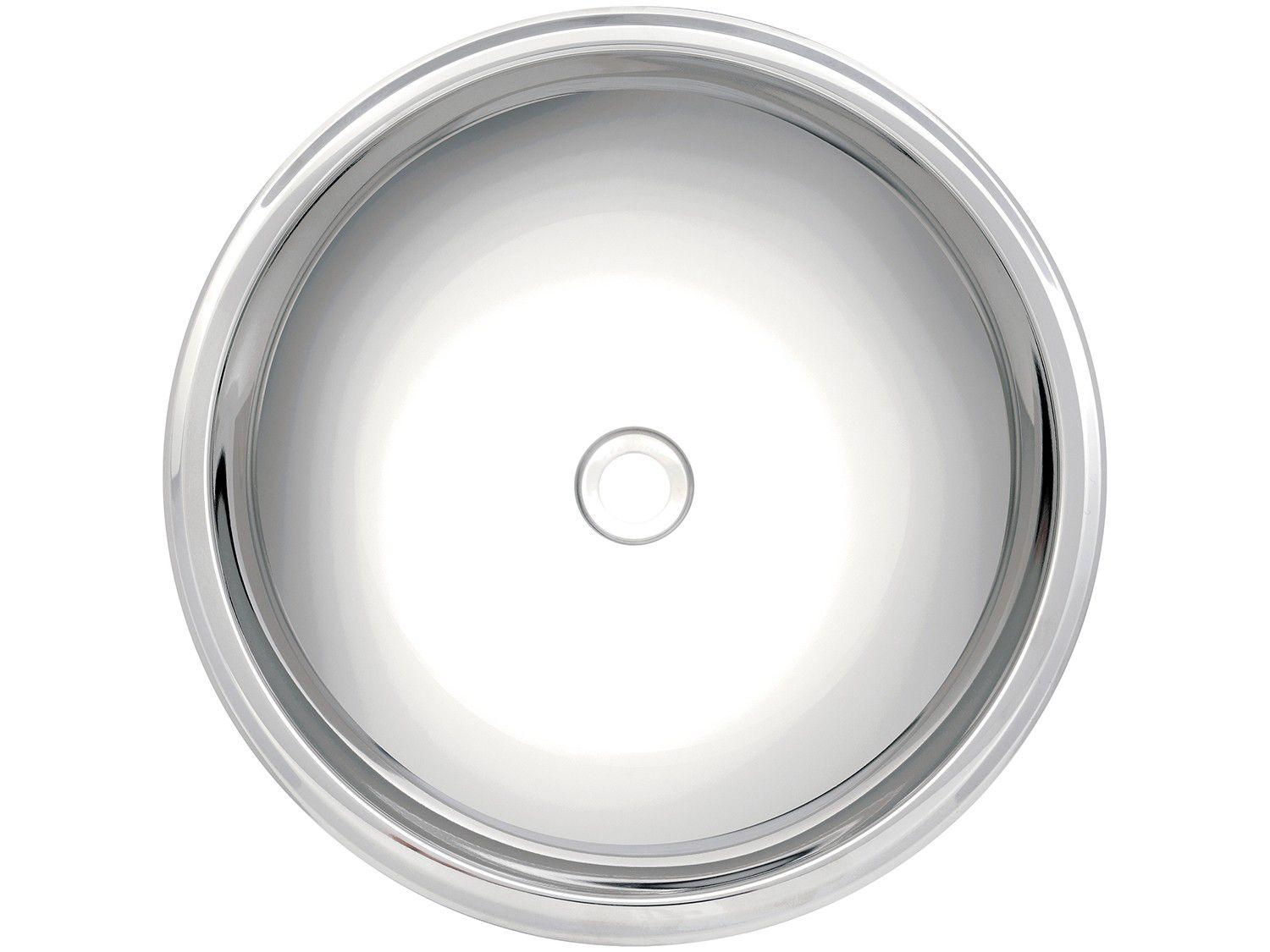 Cuba de Sobrepor para Banheiro Tramontina - Inox Redonda 34x14cm Perfecta 94105207