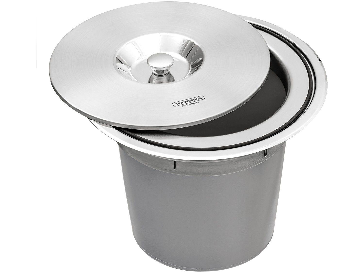 Lixeira Inox de Embutir Tramontina 8L - Clean Round