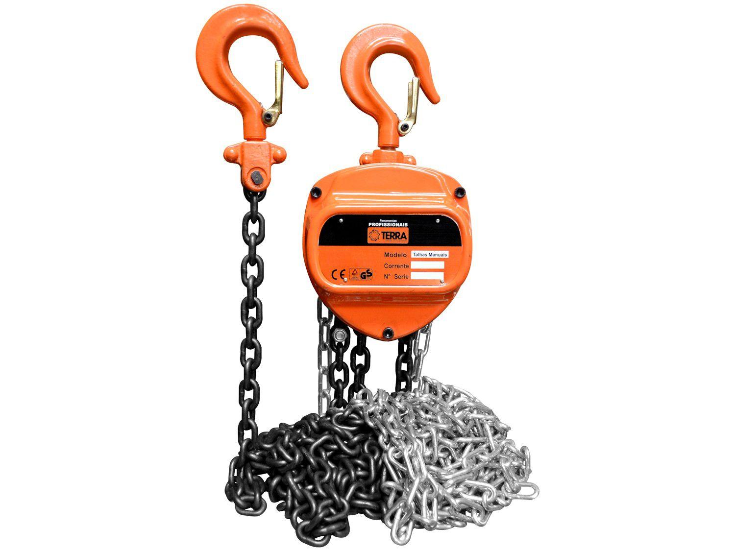 Talha Manual de Corrente 500kg 3m - Terra Equipamentos Linha 705.065