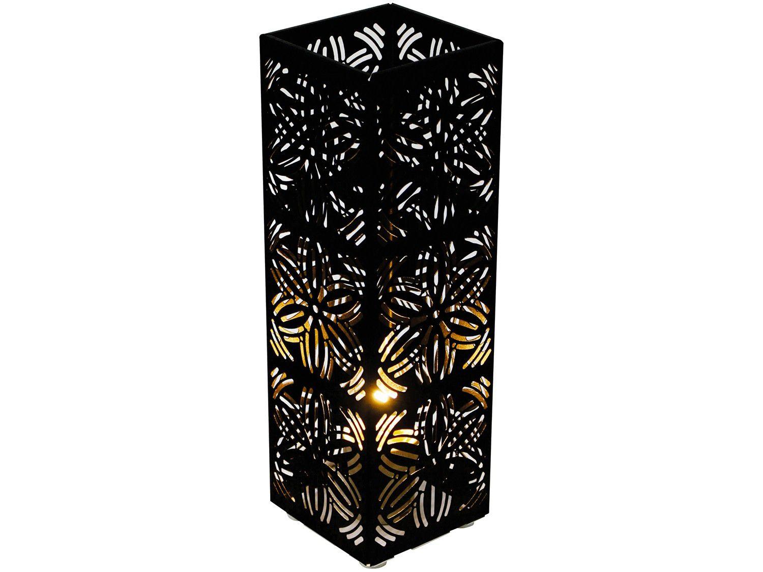 Abajur de Mesa Preto Quadrado Taschibra - UNI 901