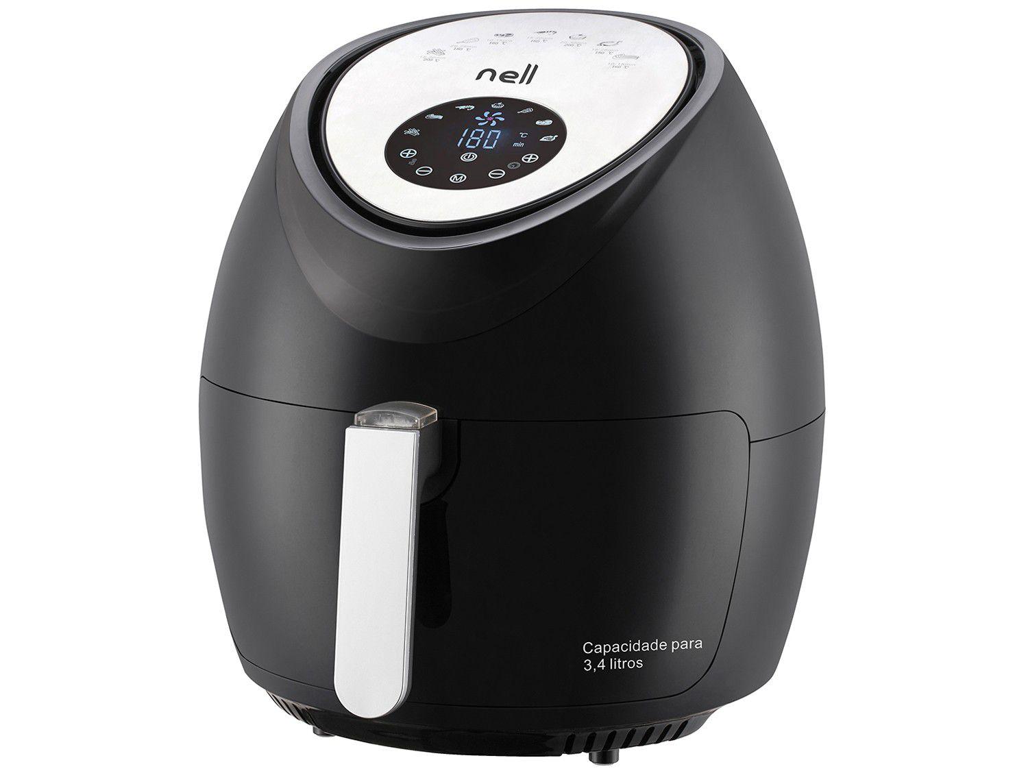 Fritadeira Elétrica sem Óleo/Air Fryer Nell MAF360 Preto 3,4L com Timer Fritadeira sem Óleo