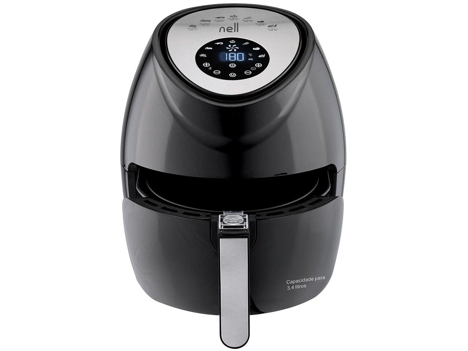 Fritadeira Elétrica sem Óleo/Air Fryer Nell MAF360 Preto 3,4L com Timer Fritadeira sem Óleo