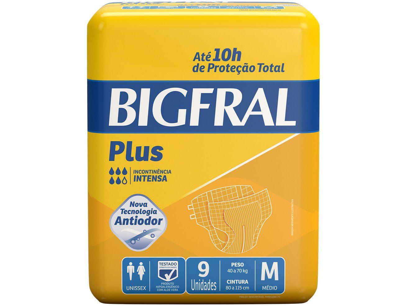 Fralda Geriátrica Bigfral Plus M - 9 Unidades