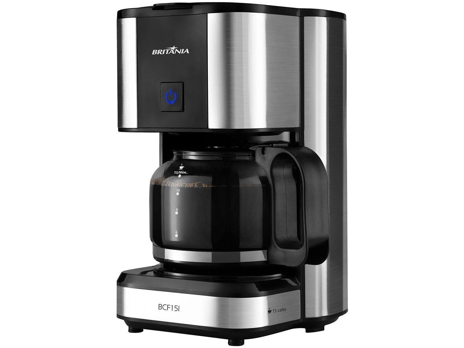 Cafeteira Elétrica Britânia BCF15I Prata e Preta - 15 Xícaras