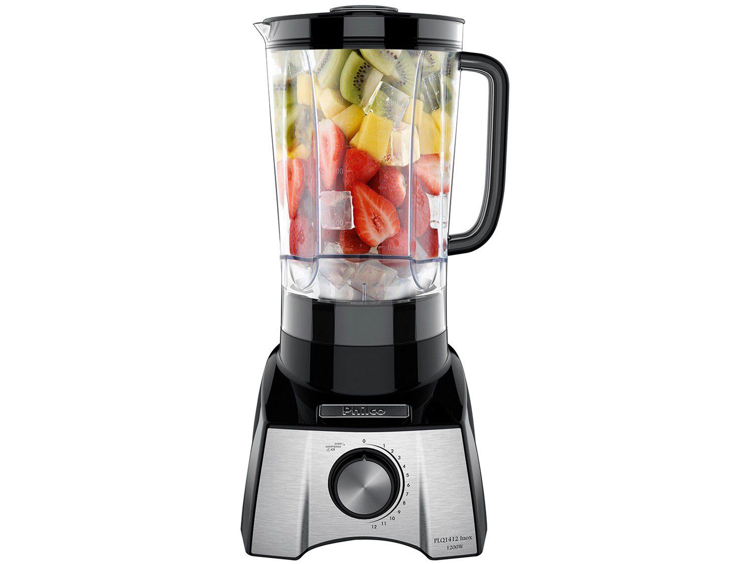 Liquidificador Philco PLQ1412 Preto e Prata - com Filtro 12 Velocidades 1200W