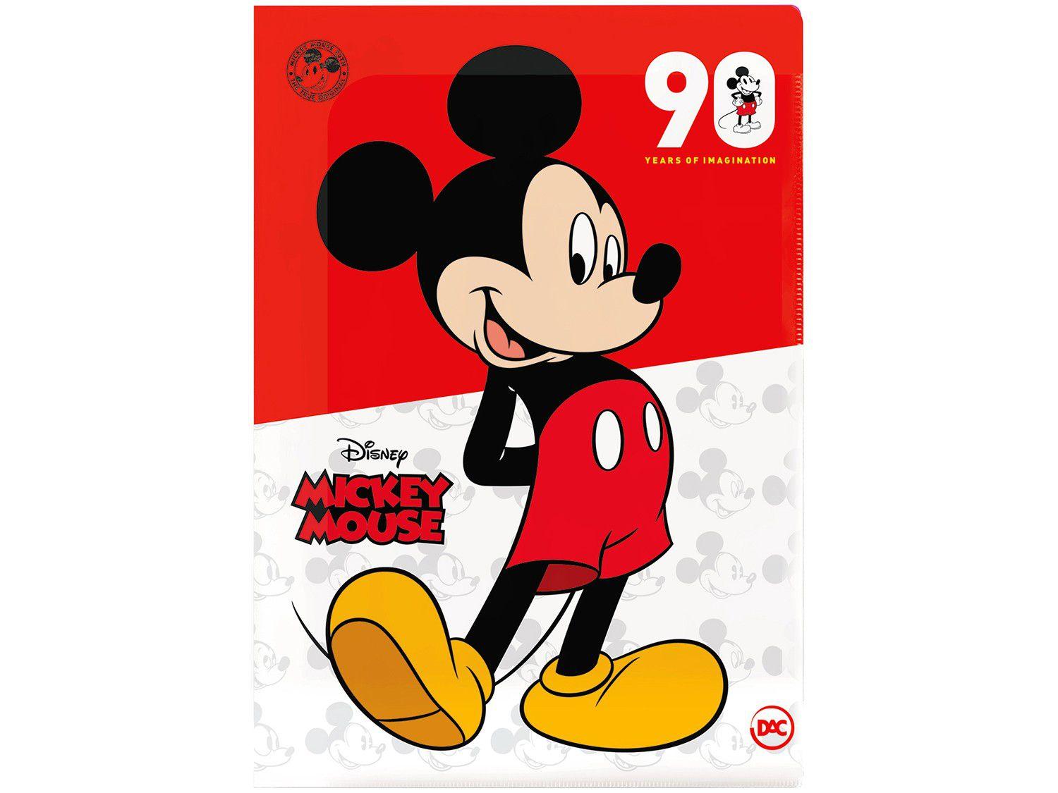 Pasta Escolar de Plástico A4 Mickey Mouse DAC - 2594 10 Divisórias