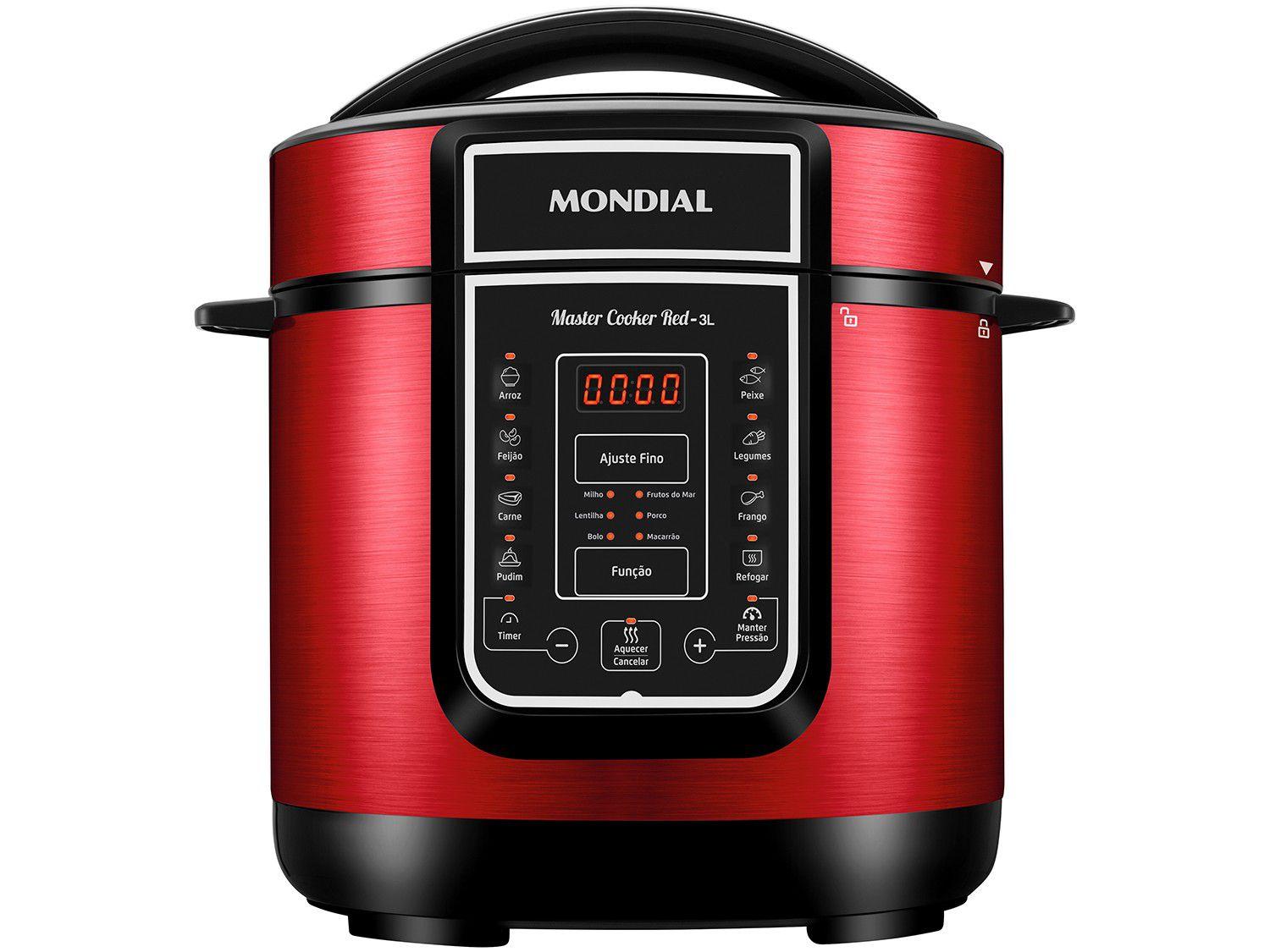 Panela de Pressão Elétrica Digital Mondial - Master Cooker Red PE-41 700W 3L Timer