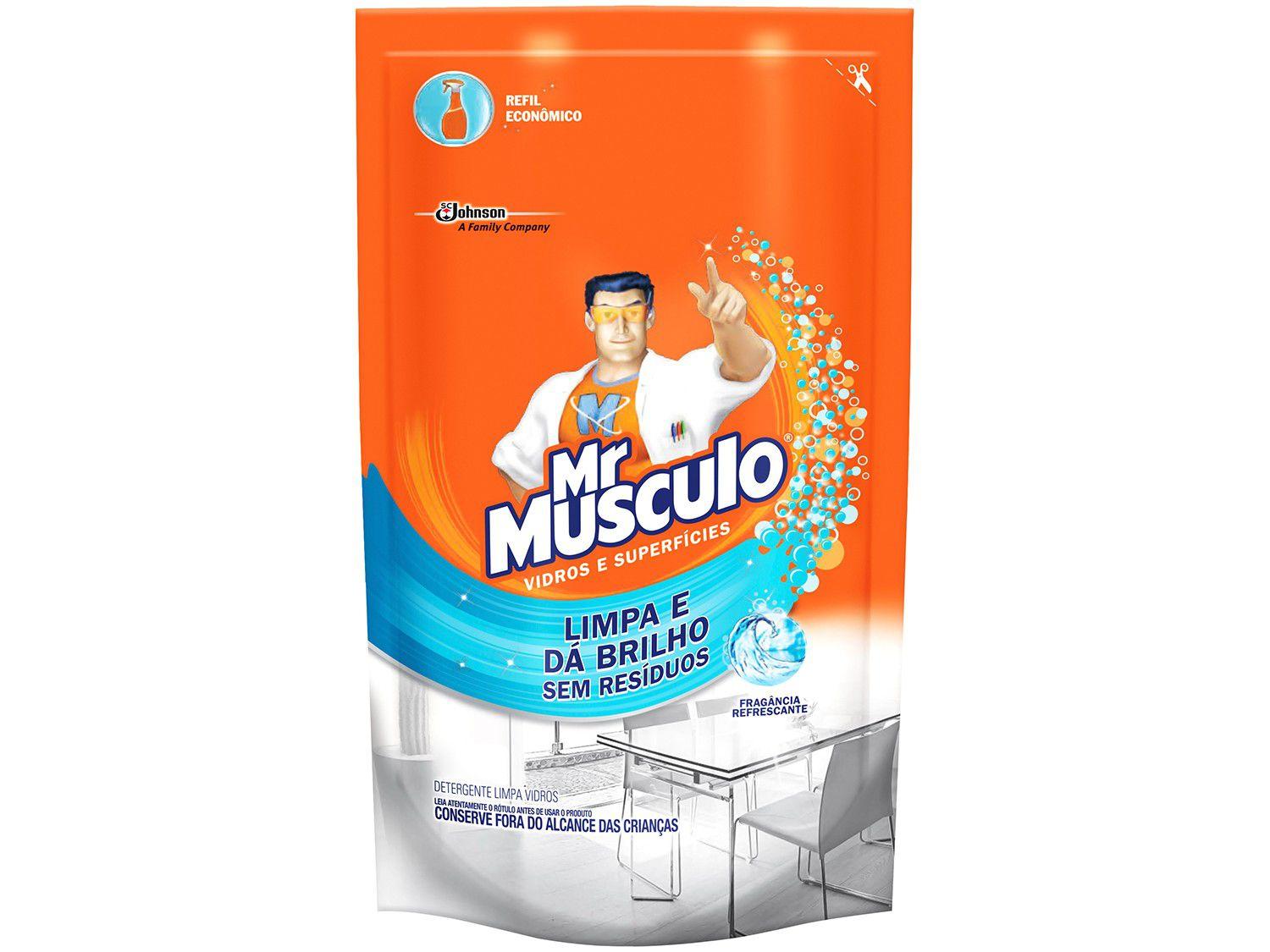 Limpador Multiuso Mr. Músculo Vidros e Superfícies - Fragrância Refrescante Refil 400ml