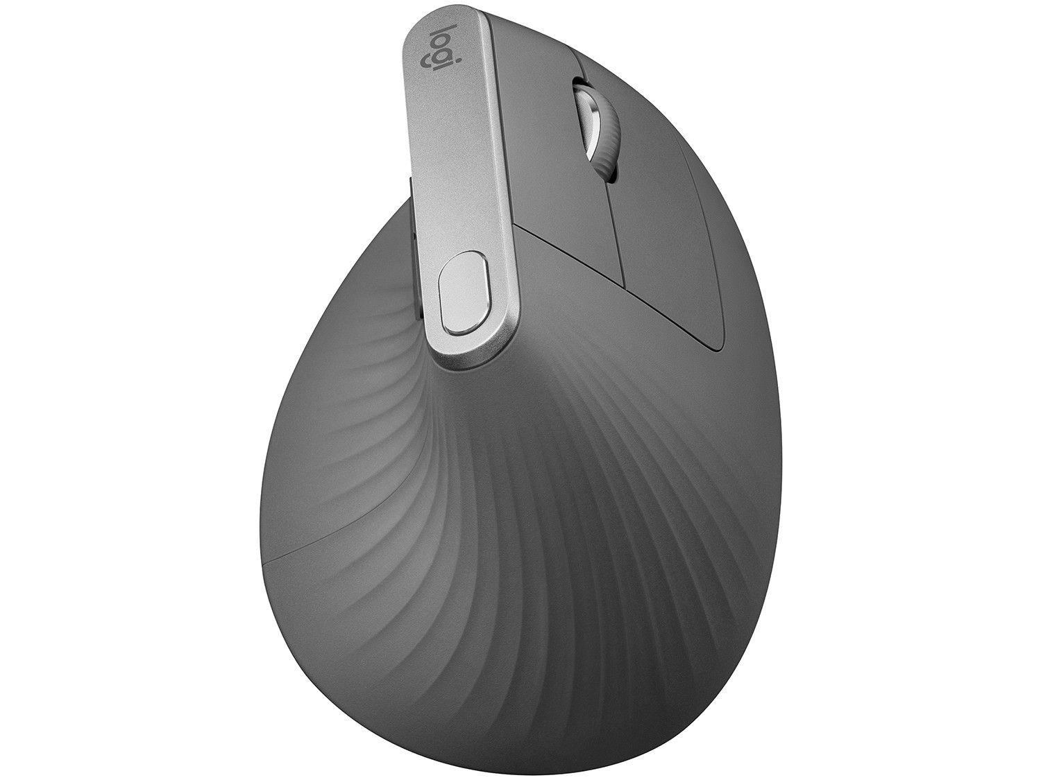 Mouse sem Fio Logitech Óptico 1600DPI - 4 Botões Mx Vertical Cinza
