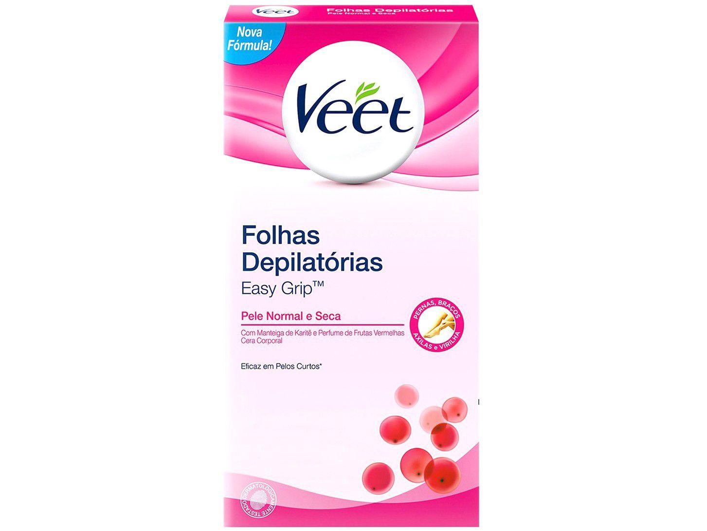 Folha Depilatória Veet Peles Normais e Secas - Manteiga de Karité e Perfume de Frutas Vermelhas