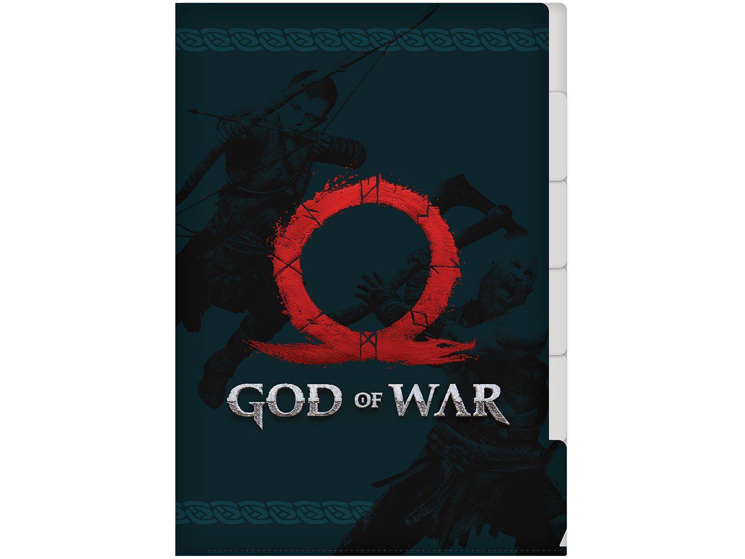 Pasta L de Plástico A4 God Of War DAC - 2742 5 Divisórias