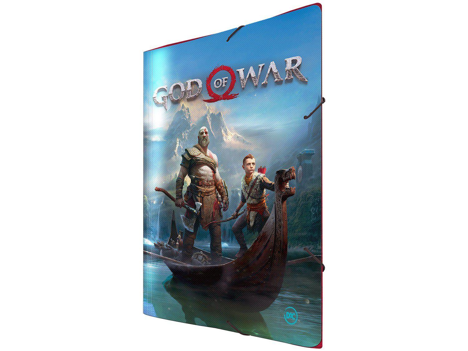 Pasta com Aba 23,2x33,2cm com Elástico DAC - God of War 2561