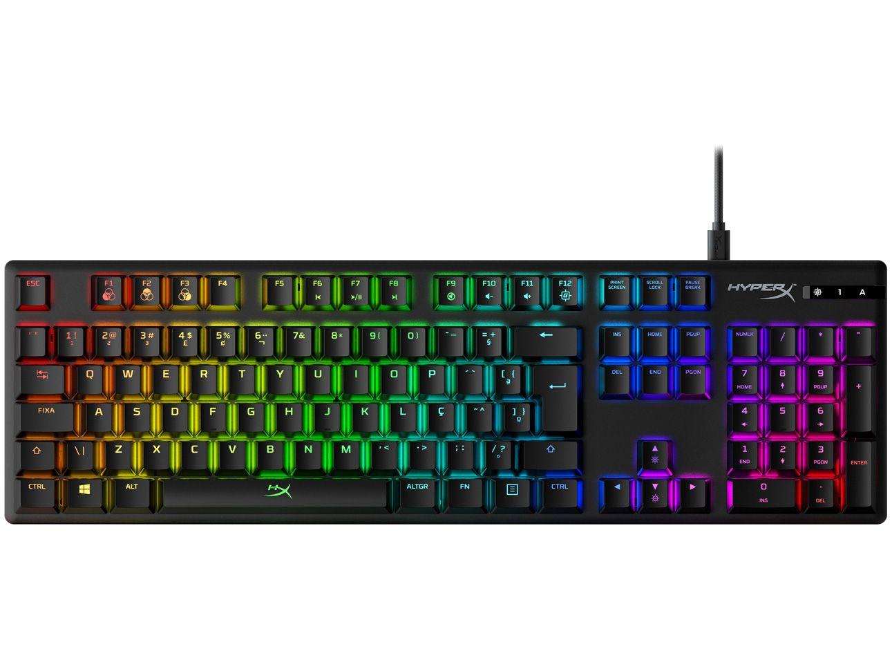 Teclado Mecânico Gamer USB HyperX RGB ABNT 2 - Preto Alloy Origins