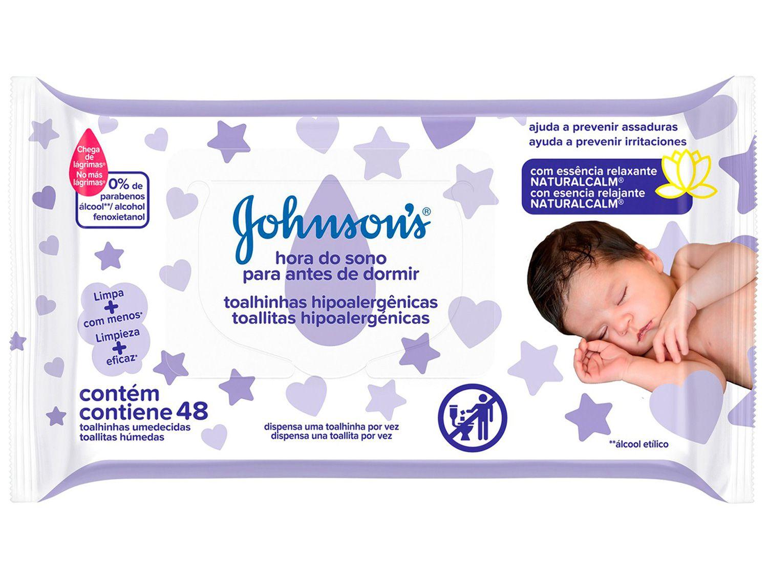Lenço Umedecido Johnsons Baby Hora do Sono - 48 Unidades