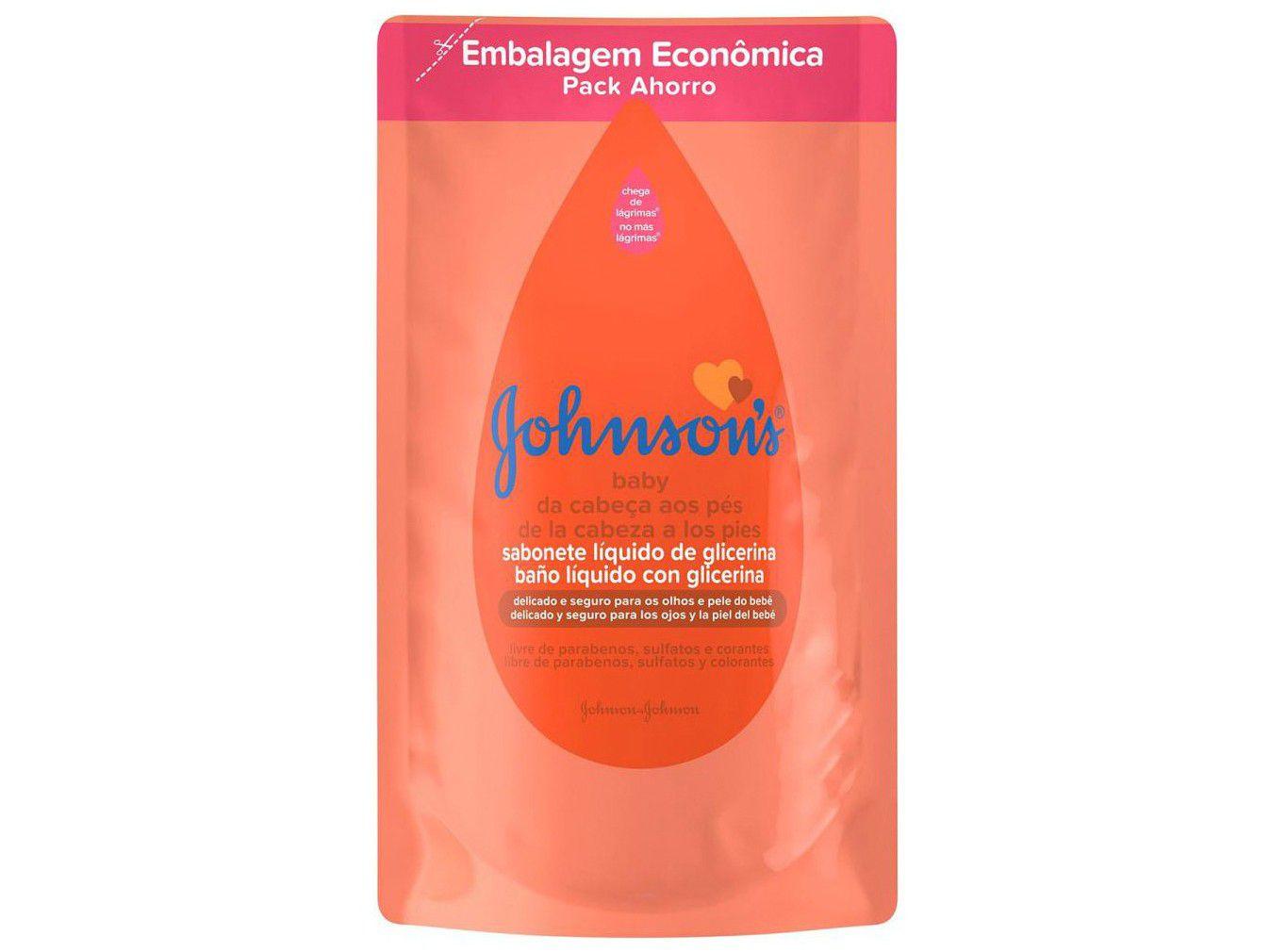 Sabonete Líquido de Glicerina Johnsons Baby - Da Cabeça aos Pés Refil 180ml