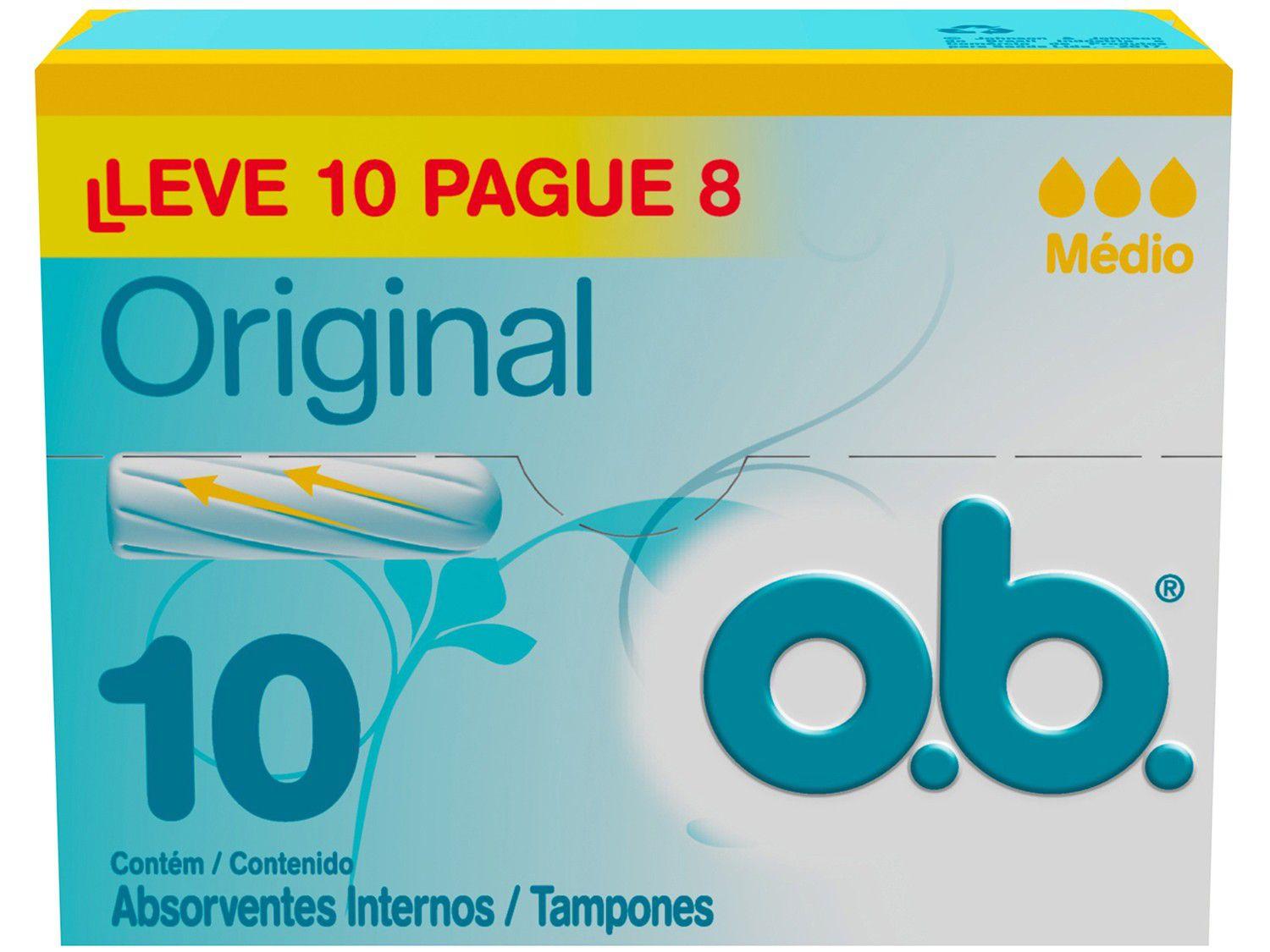 Absorvente Interno Dia e Noite O.B. Original - 10 Unidades